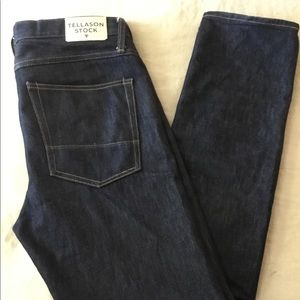 Tellason Stock men’s slim tapered jeans. Size 36